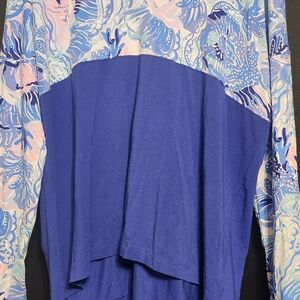 Blue and Pink Long Sleeve Top